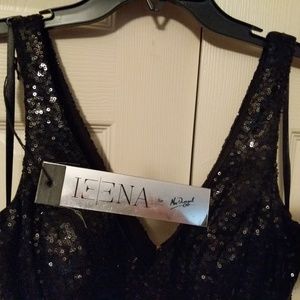 IEENA for MAC DUGGAL Double V-Neck GORGEOUS BLACK